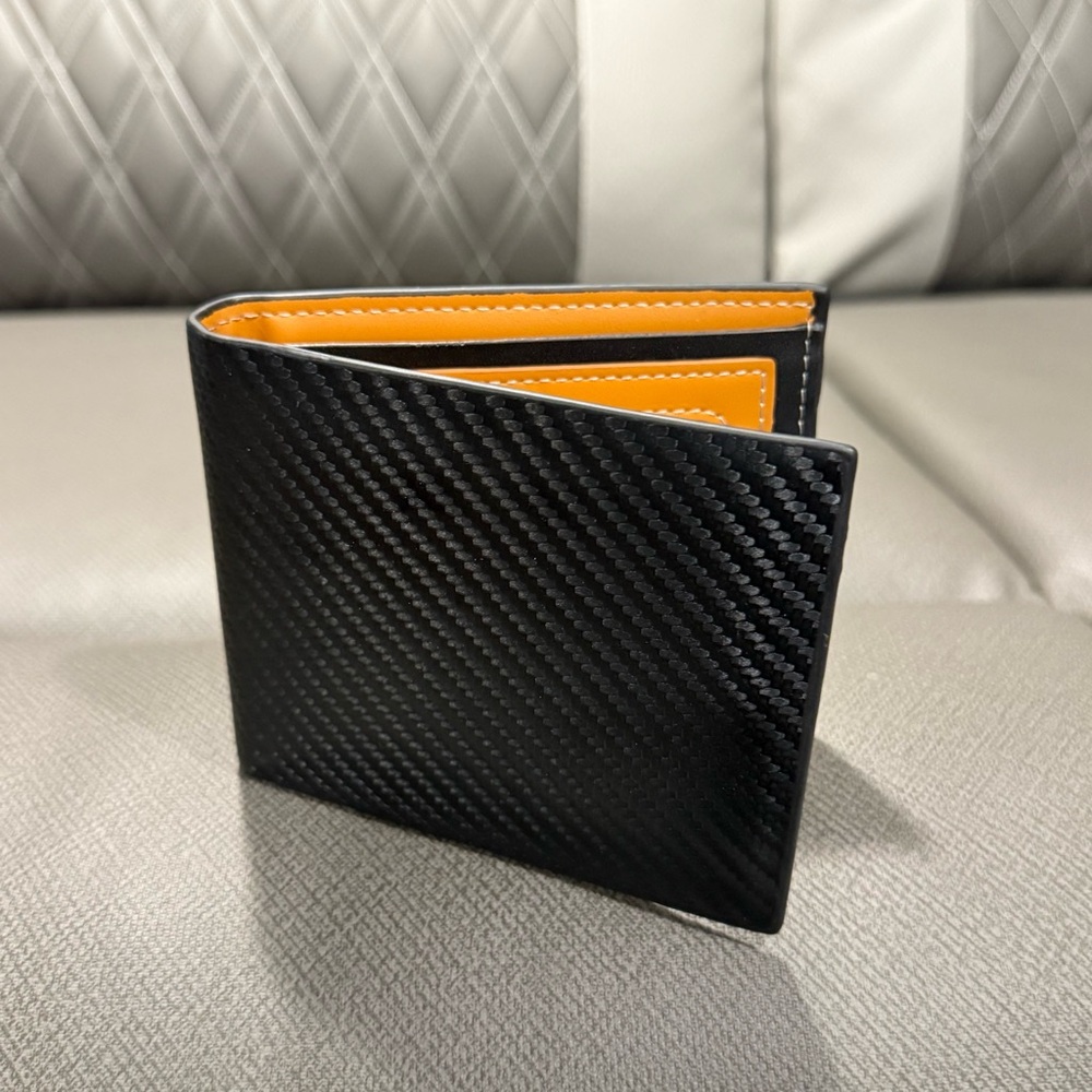 Black and Orange Carbon Fiber Wallet